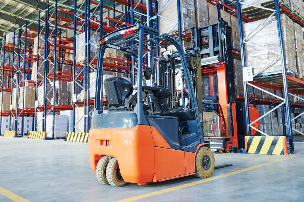 electric forklifts for sale calgary warehouse lineup